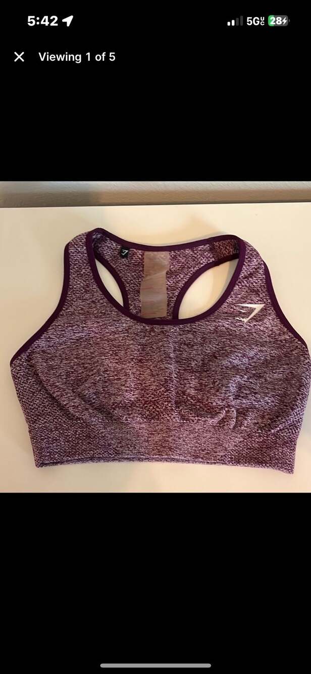 Gymshark Vital Seamless Sports Bra in Berry Marl